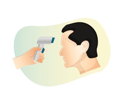 Temas Olmayan Termometre ile Termal Görüntüleme - Görüntü EPS 10 Dosyası