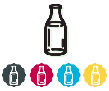 Eps 10 Dosya olarak Süt Şişesi ve Cam simgesi