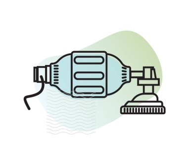 Manual Resuscitator - Non Invasive Ventilation Support - Icon as EPS 10 File clipart