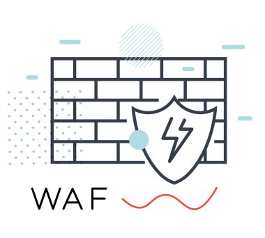 Güvenli Koruma - Web Uygulama Firewall - WAF Simgesi - EPS 10 Dosyası Olarak Stok Resimleri