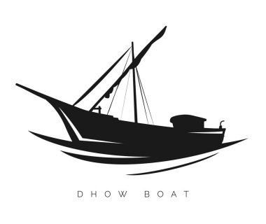 Geleneksel Tahta Yelkenli Tekne - Dhow Boat - EPS 10 Dosyası Olarak Stok Resimleri