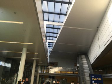 Şangay Pudong Uluslararası Havaalanı T2 Geçidi Biniş Kapısı Bölgesi - Şangay 23 Eylül 2024 - JPG Dosyası Olarak Stock Image