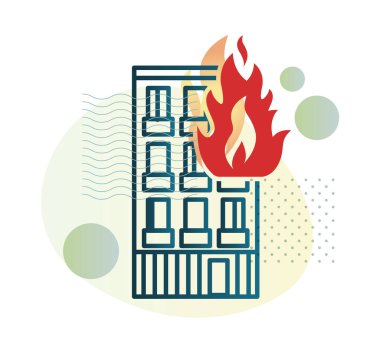 Yangın Felaketi Yapımı - EPS 10 Dosyası olarak Stok Simgesi