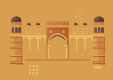 Soyut Şehir Yürüyüşü - Heritage Building Elements - Stock Illustrationas EPS 10 Dosya