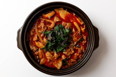 Beef Chitterlings Beyazlar Arkaplanında Hotpot