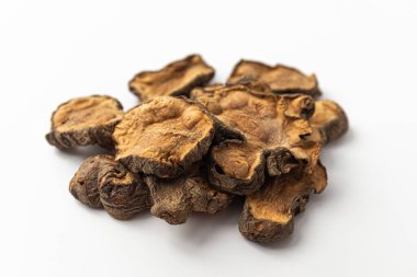 Dried Jerusalem artichoke on white background