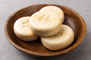 Tatlı Wagashi Monaka ve Red Bean Paste.