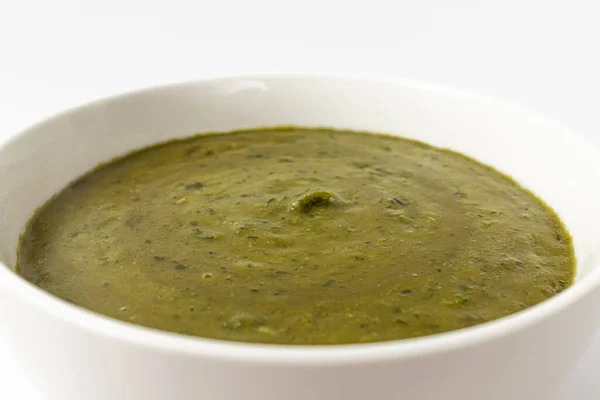 Spinat Curry Auf Weißem Hintergrund — Stockfoto