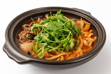 Beyaz arka planda maydanoz kalguksu.