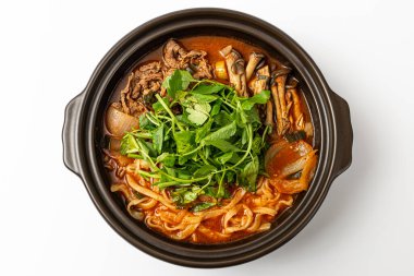 Beyaz arka planda maydanoz kalguksu.