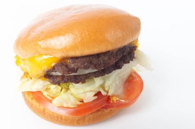 çizburger beyaz zemin üzerine