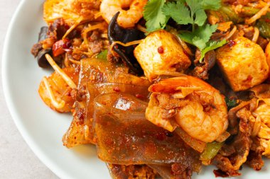 Mala Xiang Guo, Mala ile Kızarmış Sebzeler ve Et ve Diğer Malzemeler