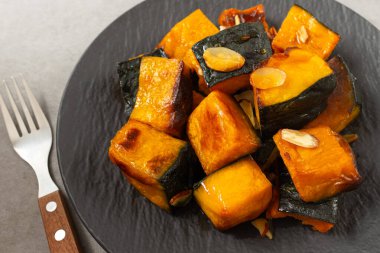 Kızarmış Sebze Tabakları Kavrulmuş Kabocha Kabağı