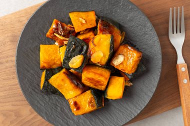 Kızarmış Sebze Tabakları Kavrulmuş Kabocha Kabağı