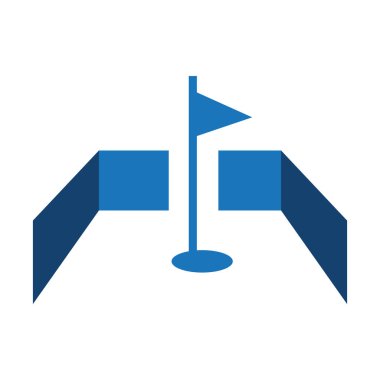 Basit modern kapalı golf logosu tasarımı vektör şablonu çizimleri grafik tasarımı