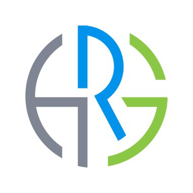 Çember ilk HRG Harfi Logo Tasarım Vektör Grafik Sembolü