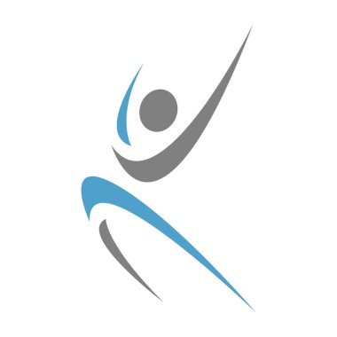Yeni soyut aktif vücut dansı logo tasarımı vektör simgesi illüstrasyonu