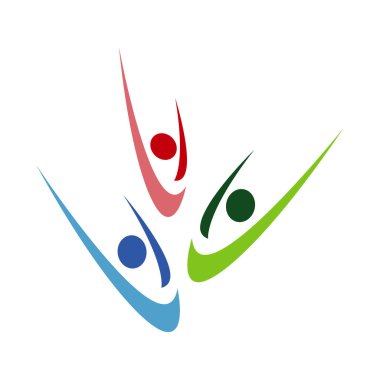 Mutlu kişiler topluluğunun soyut tasarım grubu vektör illüstrasyonu