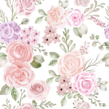 Beyaz arkaplan gülsüz desen, güllerin pürüzsüz desen