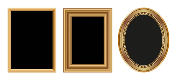 Golden Antique Frames Your Pictures — Stock Vector