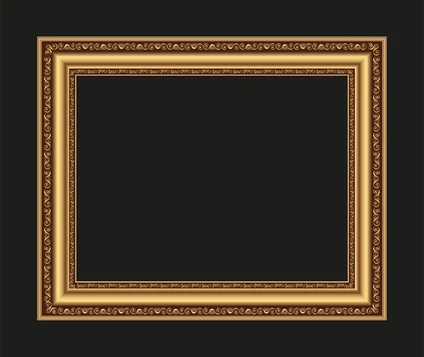 Golden Antique Frame Your Picture Vector Illustration — Stock Vector