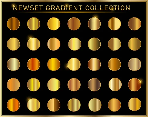 Coleção Design Gradiente Brilhante Grunge Dourado Modelo Padrão Efeito Luz — Vetor de Stock