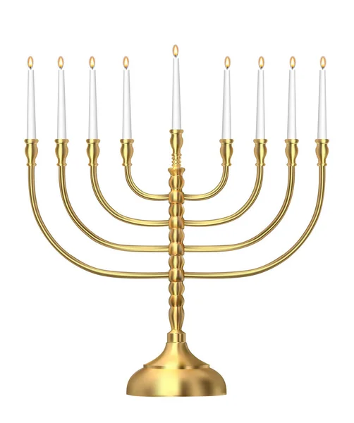 Hanukkah Menorah Candles Isolated Background — Stock Vector