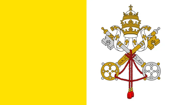 Flagga Vatikanen Vektorillustration — Stock vektor