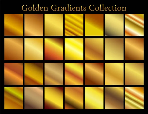 Gradiente Ouro Conjunto Vetor Fundo Ícone Textura Metálica Ilustração Para — Vetor de Stock