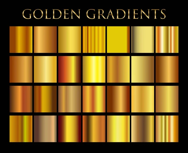 Gradiente Ouro Conjunto Vetor Fundo Ícone Textura Metálica Ilustração Para — Vetor de Stock