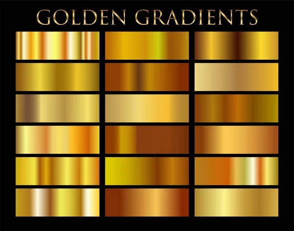 stock vector Gold gradient set background vector icon texture metallic illustration for frame, ribbon, banner, coin and label.