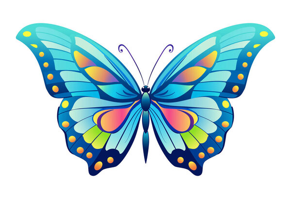 Butterfly Hand Drawn Vector Illustration — Stock Vector