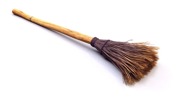 Realisitc Witch Broom White Background — Stock Photo, Image