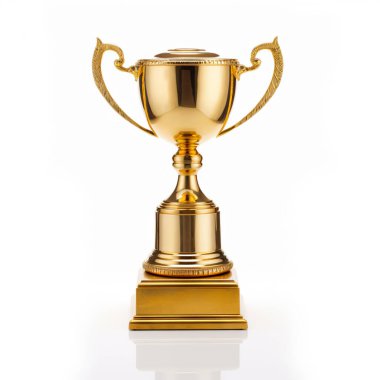 golden and shiny trophy on isolated background. clipart