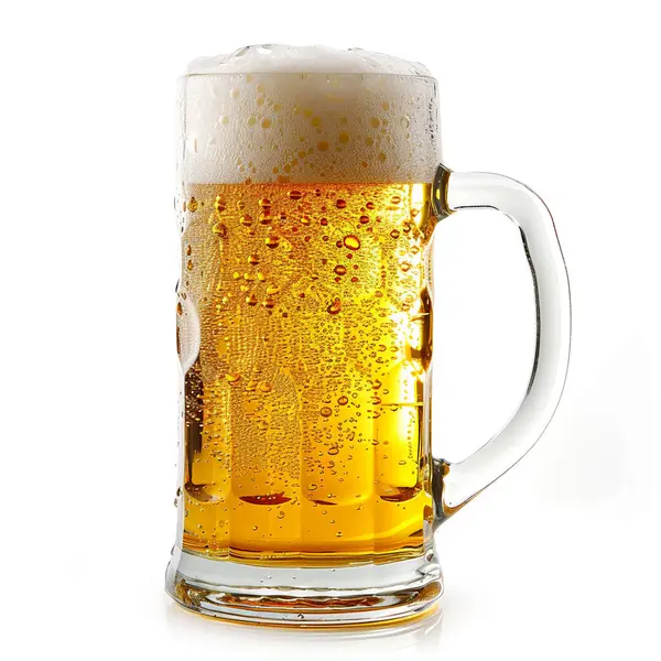 Cerveja Fresca Isolada Sobre Fundo Branco — Fotografia de Stock