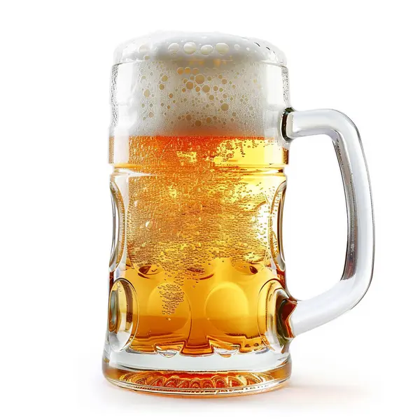 Čerstvé Pivo Izolované Bílém Pozadí — Stock fotografie