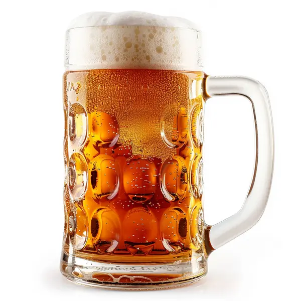 Čerstvé Pivo Izolované Bílém Pozadí — Stock fotografie