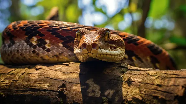 stock image Boa constrictor snake in the wild nature