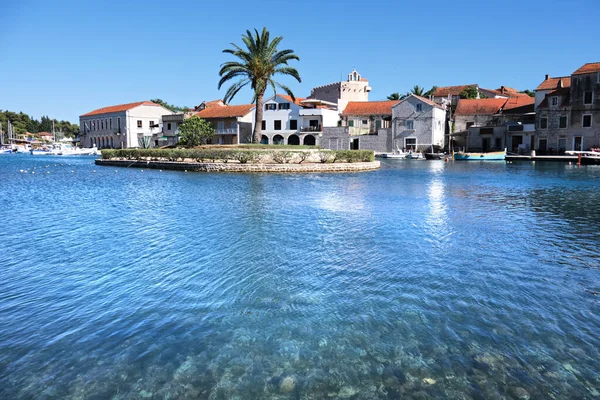 Zeekanaal Het Dorp Vrboska Eiland Hvar Dalmatië Kroatië Europa Reizen — Stockfoto