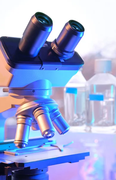 Mikroskop Forschungslabor Wissenschaftlicher Medizinischer Forensischer Oder Pädagogischer Hintergrund Biologisches Oder — Stockfoto