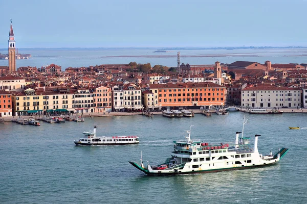 Cityscape Bird View Venice Castello Region Sea Lagoon Vaporetto Terminals — Stock Photo, Image