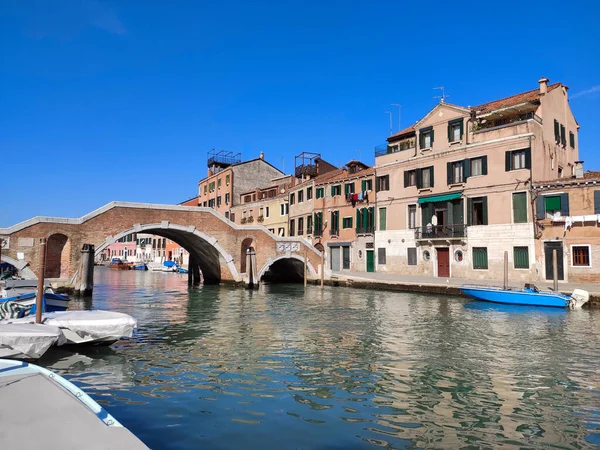 Central Venice Bridge Historic Houses Get Lost Maze Streets Admire — Stock Photo, Image