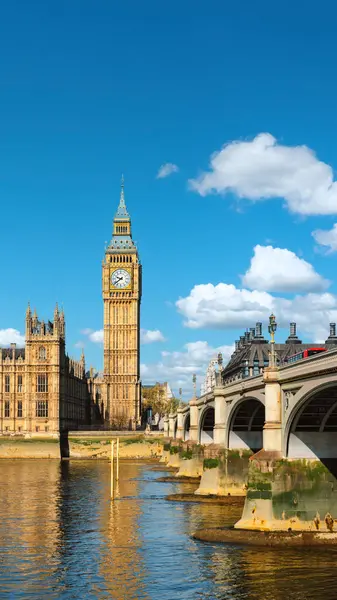 Westminster Brücke London Blick Auf Das Londoner Parlament Und Den — Stockfoto