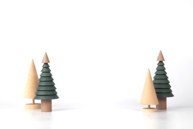 beyaz arka plan üzerinde izole ahşap ağaçlar closeup