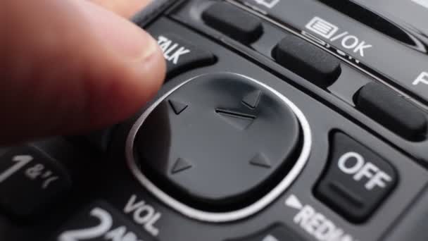 Modern Residential Cordless Button Phone Digital Display Clicky Buttons — Vídeo de Stock
