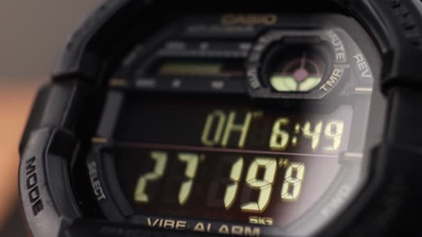 Lcd Display Tough Sports Military Watch Running Timer Stopwatch — Stok Video