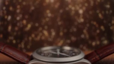 Close up of a fully automatic military watch with ticking hands