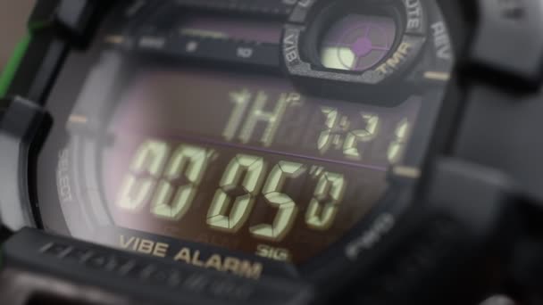 Lcd Display Tough Sports Military Watch Running Timer Stopwatch — Vídeo de Stock