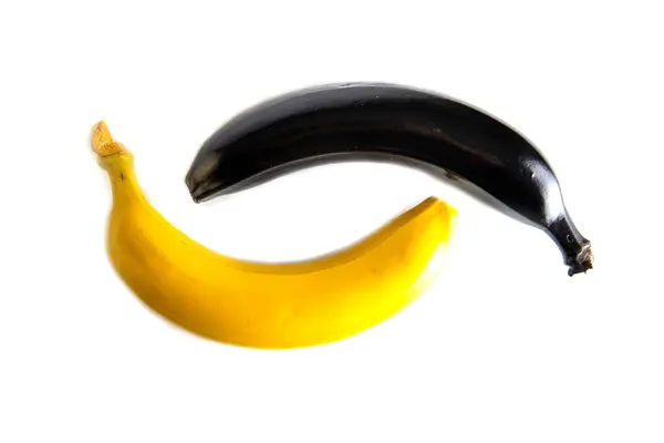 Banane Negre Fundal Alb — Fotografie, imagine de stoc