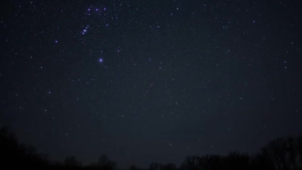 Pohyb Hvězd Noční Obloze — Stock video